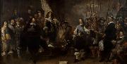 Govert flinck Schutters van de compagnie van kapitein Joan Huydecoper en luitenant Frans Oetgens van Waveren bij het sluiten van de Vrede van Munster oil painting on canvas